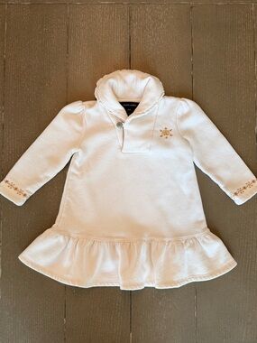 Polo Ralph Lauren Baby Girls’ Long-Sleeve Cozy Fleece Winter Dress • Size 18M